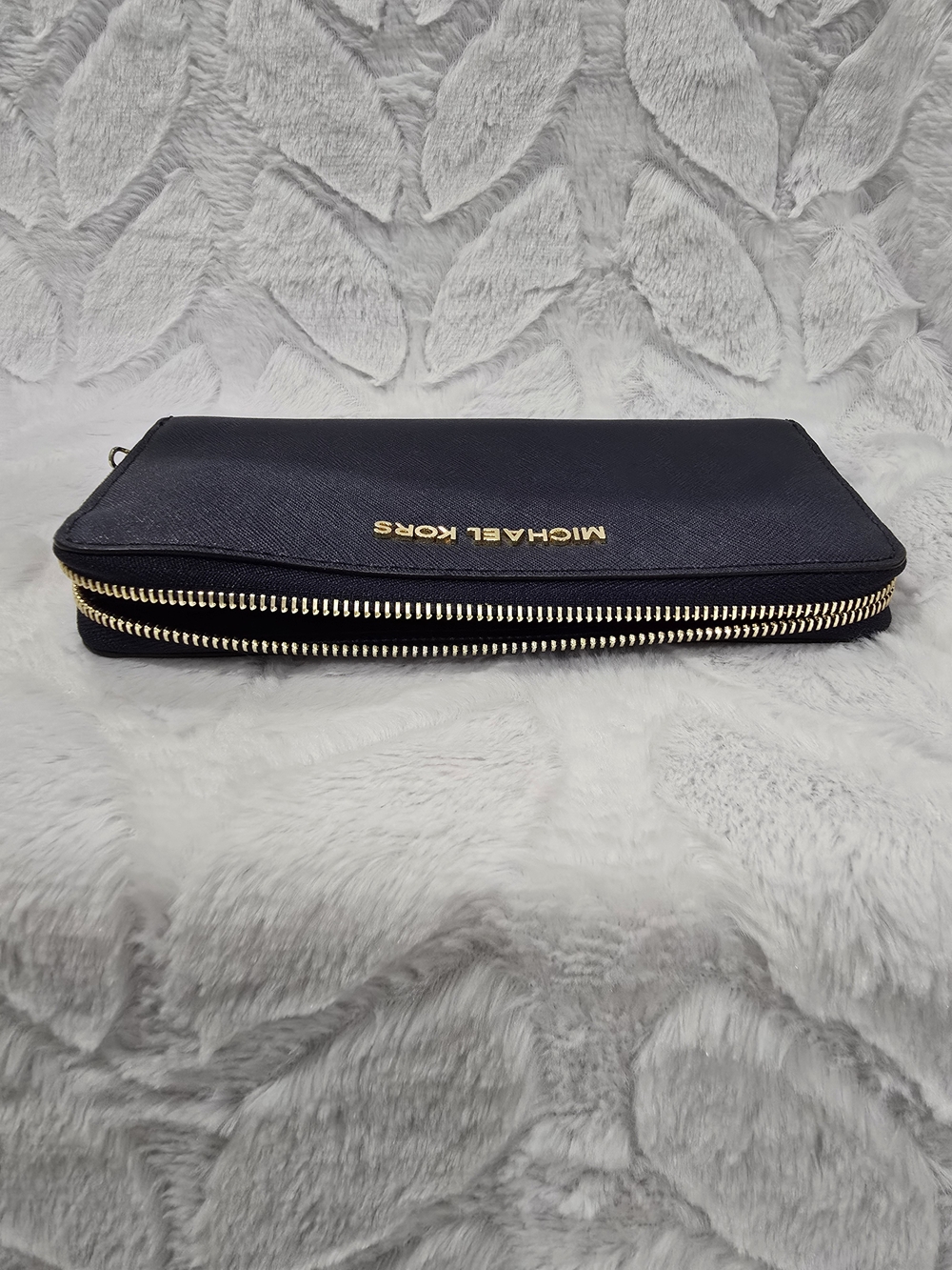 Michael Kors Navy Zip Around Saffiano Wallet with Gold Hardware OFFERS WELCOME!! - Picture 6 of 6